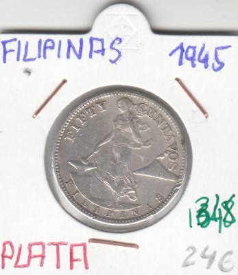 CR1345 MONEDA FILIPINAS 1945 PLATA EBC+