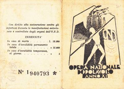 CRCAR280 TARJETA DE IDENTIFICACION DE LA OND DEL AÑO 1933 