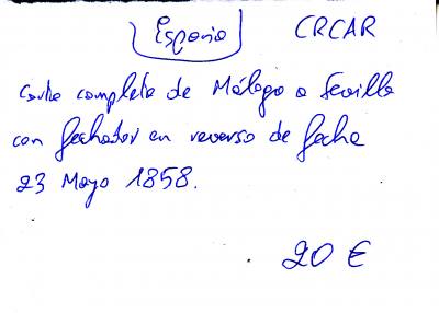 CRCAR350 CARTA COMPLETA DE MALAGA A SEVILLA VER DESCRIPCON EN FOTO 