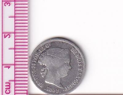 CRCAP133 MONEDA ESPAÑA ISABEL II 2 REALES 1859 MADRID PLATA