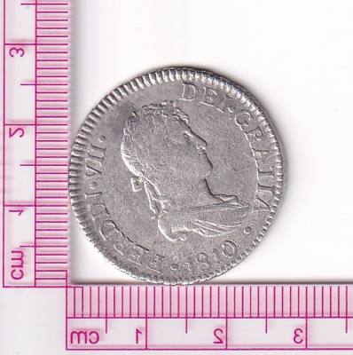 CRCAP138 MONEDA ESPAÑA FERNANDO VII 2 REALES 1810 CI CADIZ PLATA