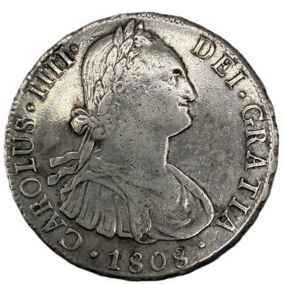 CRE4920 MONEDA ESPAÑA CARLOS IV 8 REALES 1808 LIMA IJ