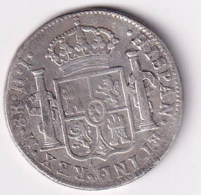 CRBAN448 MONEDA ESPAÑA FERNANDO VII 8 REALES 1810 MEXICO RESELLO CHINO