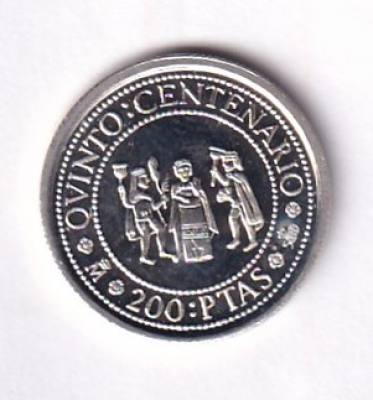 CRCAP093 MONEDA ESPAÑA V CENTENARIO 20 PESETAS 1991 3º SERIE CARLOS I