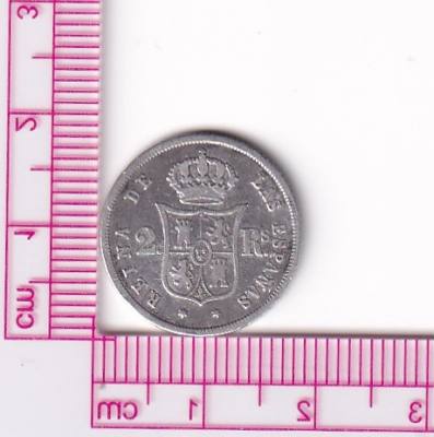 CRCAP133 MONEDA ESPAÑA ISABEL II 2 REALES 1859 MADRID PLATA